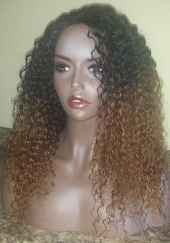 Colored v-part wig